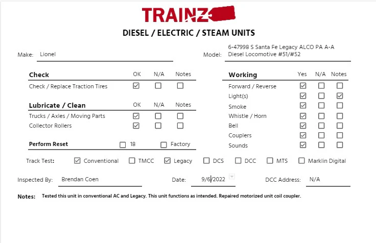 American Flyer 6-47998 S Santa Fe Legacy ALCO PA A-A Diesel Locomotive #51/#52 LN/Box - Image 11