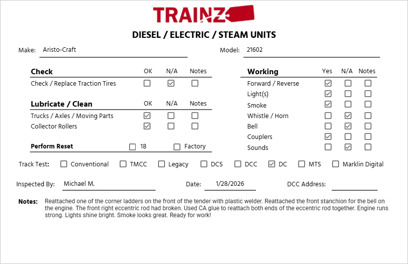 Aristo-Craft 21602 Santa Fe 2-8-8-2 Mallet Steam Loco. W/ Tender #1793 EX - Image 7