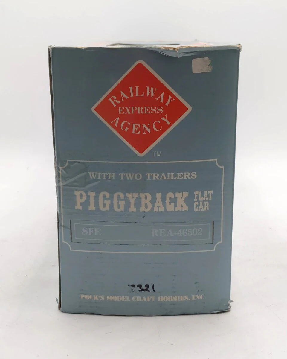 Aristo-Craft 46502 G ATSF Flatcar w/ 2 Piggyback Trailers- Metal Wheels #1502 EX/Box - Image 6