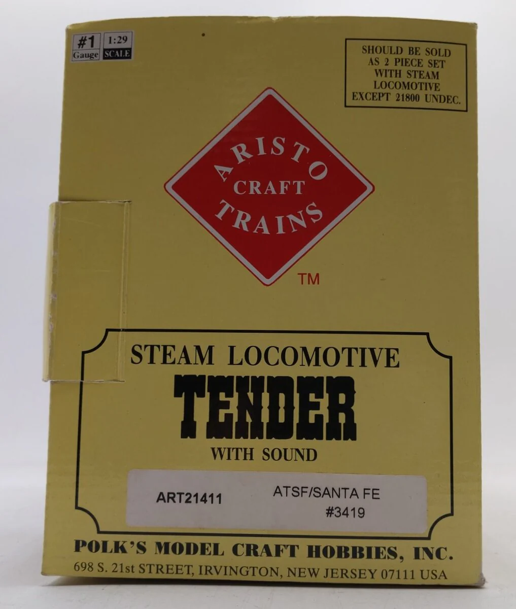 Aristo-Craft ART21411 G Scale ATSF Tender w/Sound #3419 VG/Box - Image 7