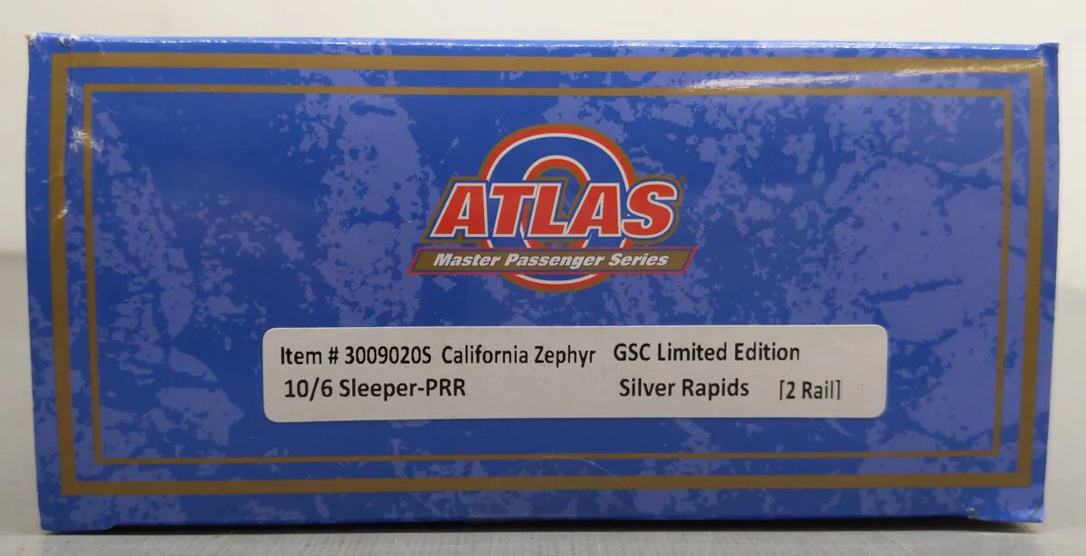 Atlas 3009020S O California Zephyr "Silver Rapids" 2-Rail 10/6 Sleeper Car MT/Box - Image 3