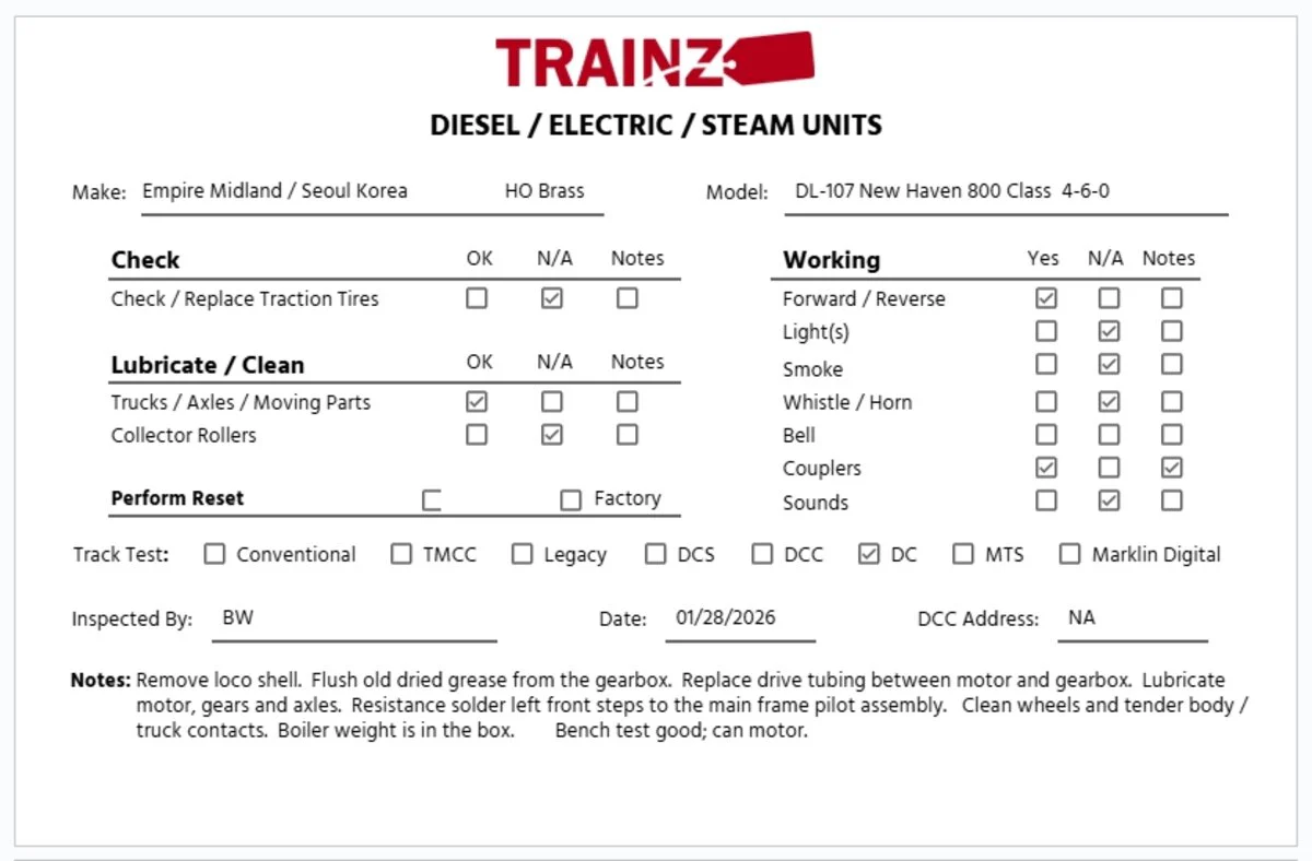 Empire-Midland DL-107 BRASS HO New Haven 800 Class 4-6-0 Steam Engine & Tender EX/Box - Image 12