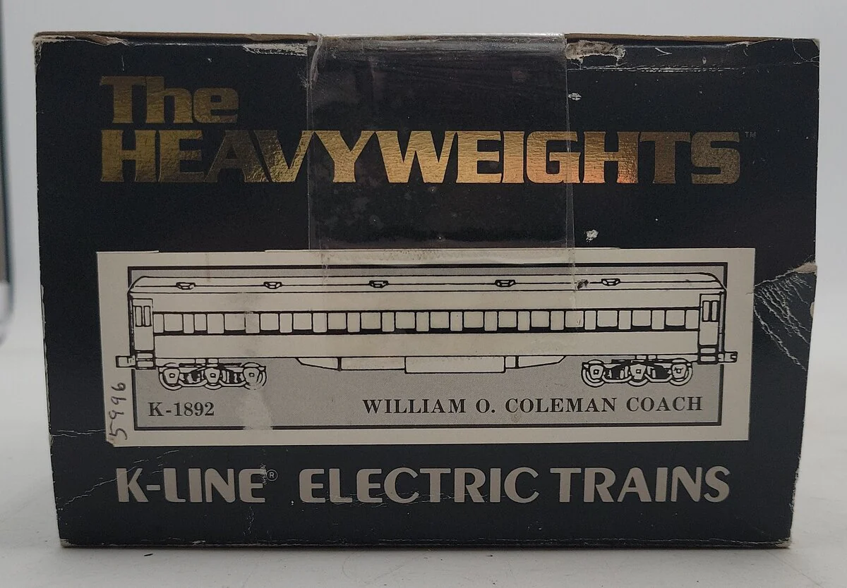 K-Line K-1892 O Toy Train Museum "William Coleman" 18" Heavyweight Coach Car EX/Box - Image 7