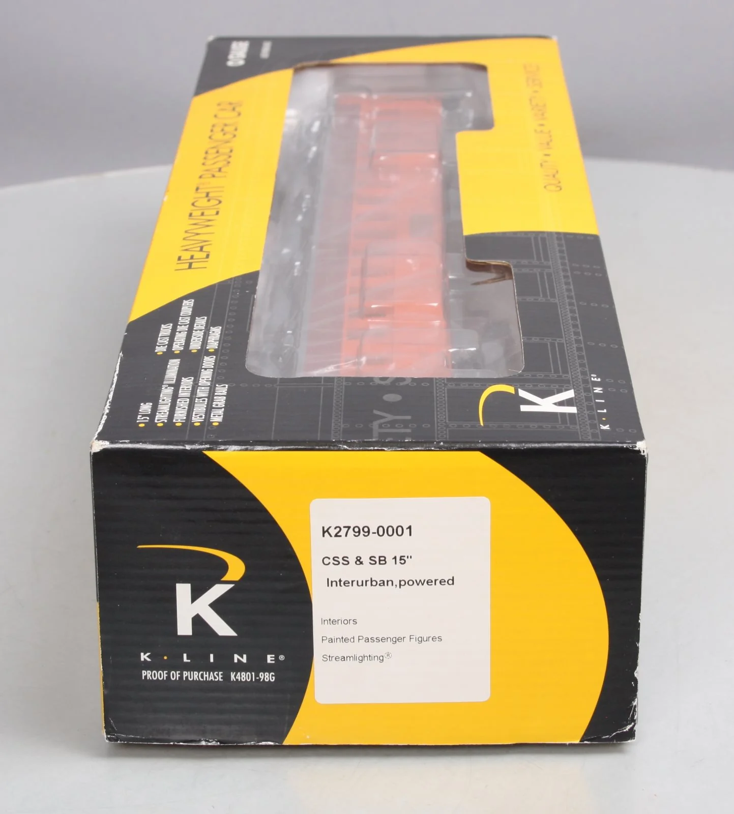 K-Line K2799-0001 O CSS&SB 15" Heavyweight Powered Interurban Car #19 EX/Box - Image 11