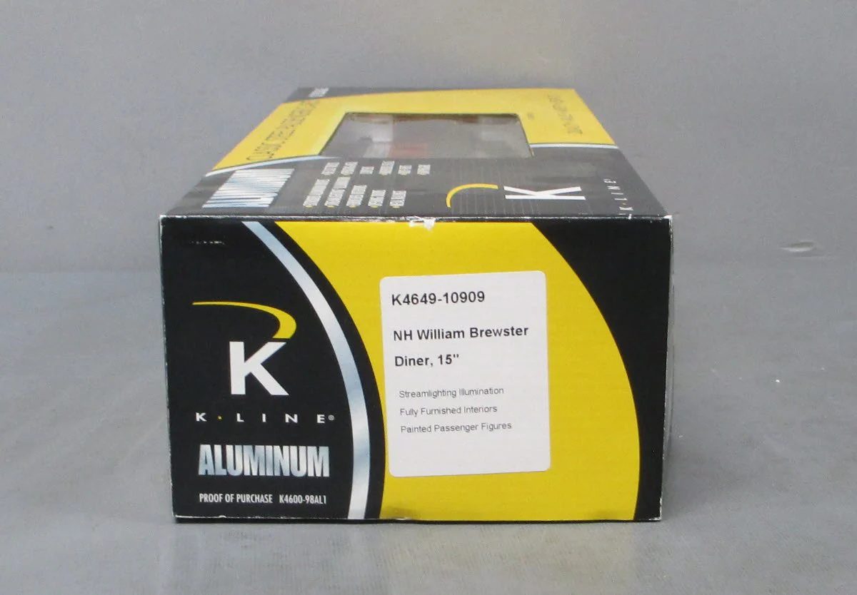 K-Line K4649-10909 O NH William Brewster 15" Diner Car LN/Box - Image 6