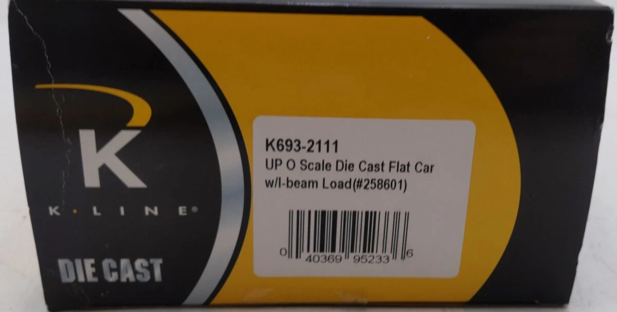 K-Line K693-2111 O Gauge Union Pacific Die-Cast Flatcar w/ I-Beams #258601 EX/Box - Image 6