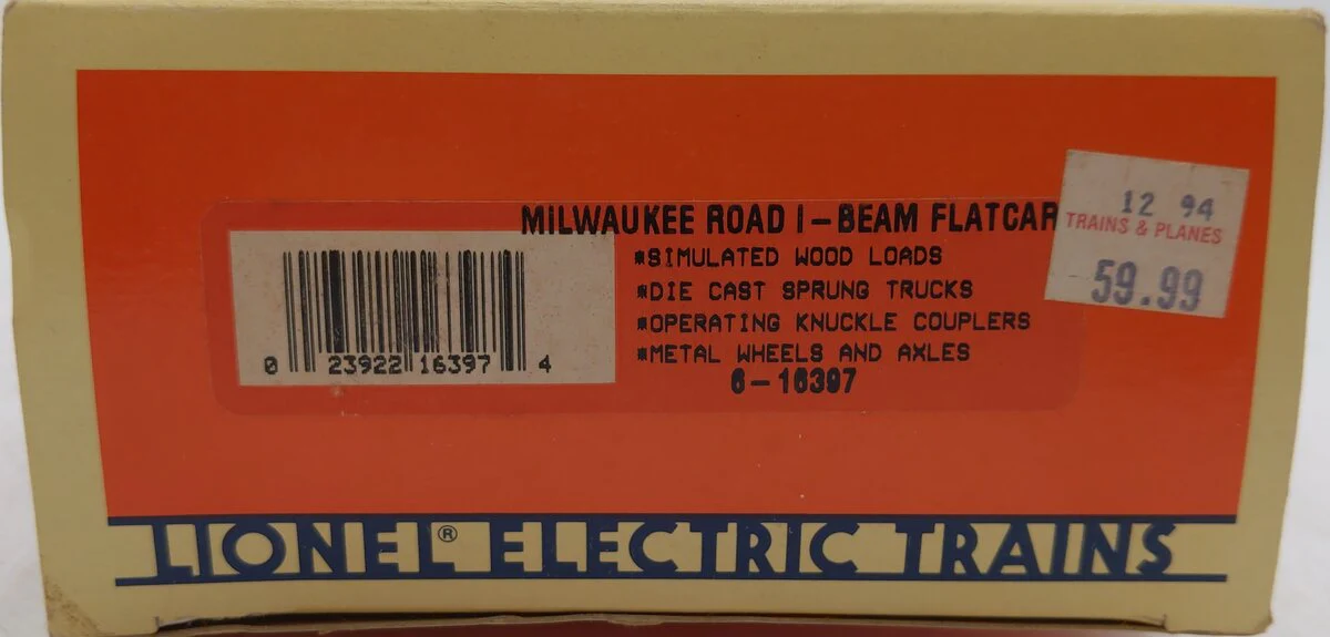 Lionel 6-16397 O Gauge Milwaukee Road I Beam Flatcar #16397 LN/Box - Image 7