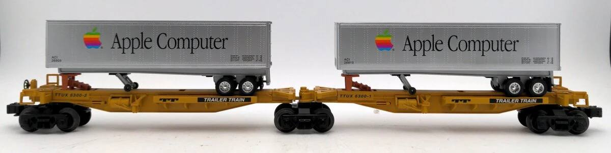 Lionel 6-26908 O Gauge T.T.U.X. Flatcars w/Apple Computer Trailers LN/Box - Image 3