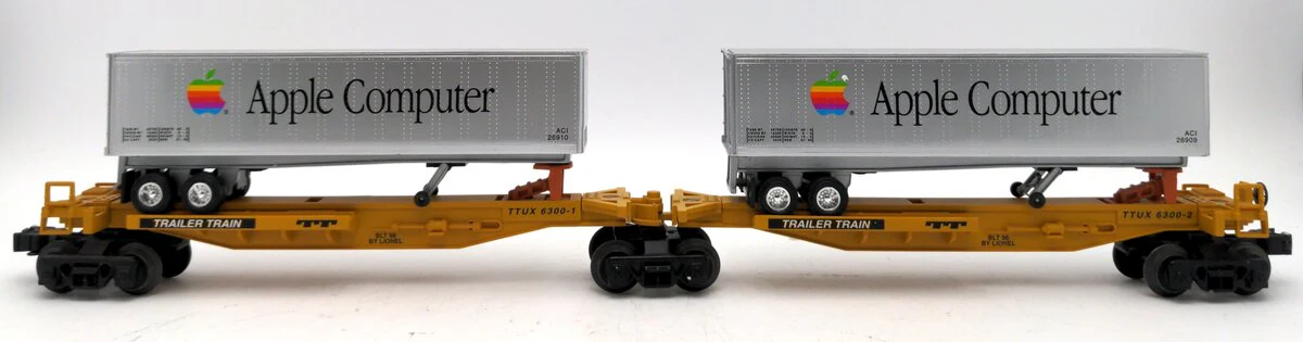 Lionel 6-26908 O Gauge T.T.U.X. Flatcars w/Apple Computer Trailers LN/Box - Image 5