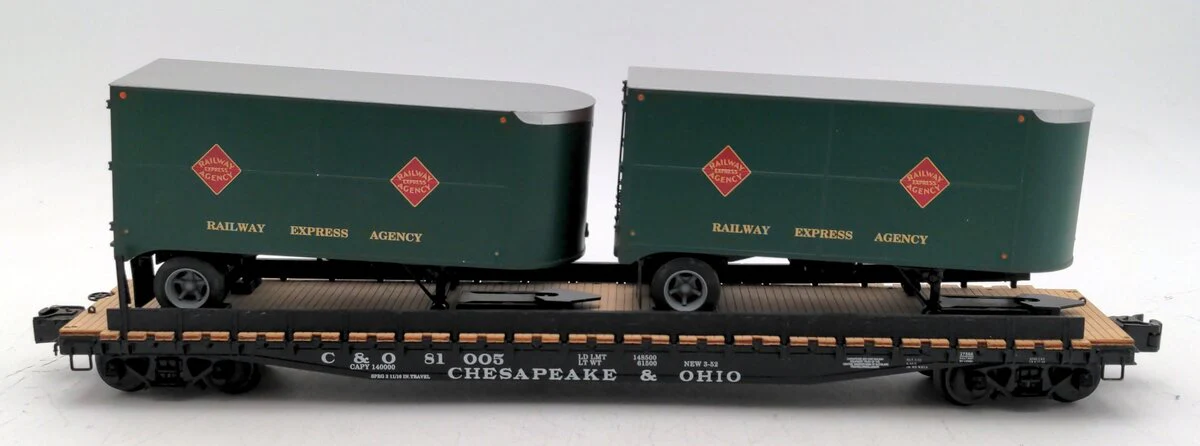 Lionel 6-27566 O Gauge C&O PS-4 Flatcar with Piggyback Trailers #81005 EX/Box - Image 4