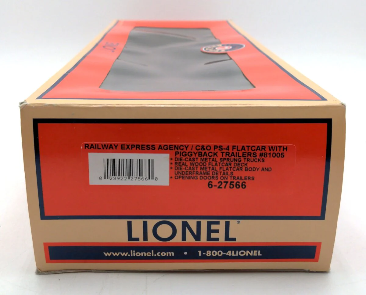 Lionel 6-27566 O Gauge C&O PS-4 Flatcar with Piggyback Trailers #81005 EX/Box - Image 8