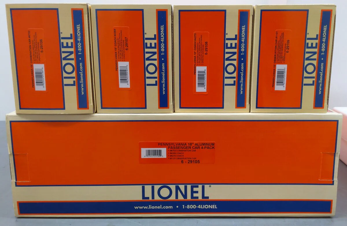 Lionel 6-29105 O Gauge Pennsylvania Railroad 4-Car Trailblazer Passenger Car Set EX/Box - Image 6