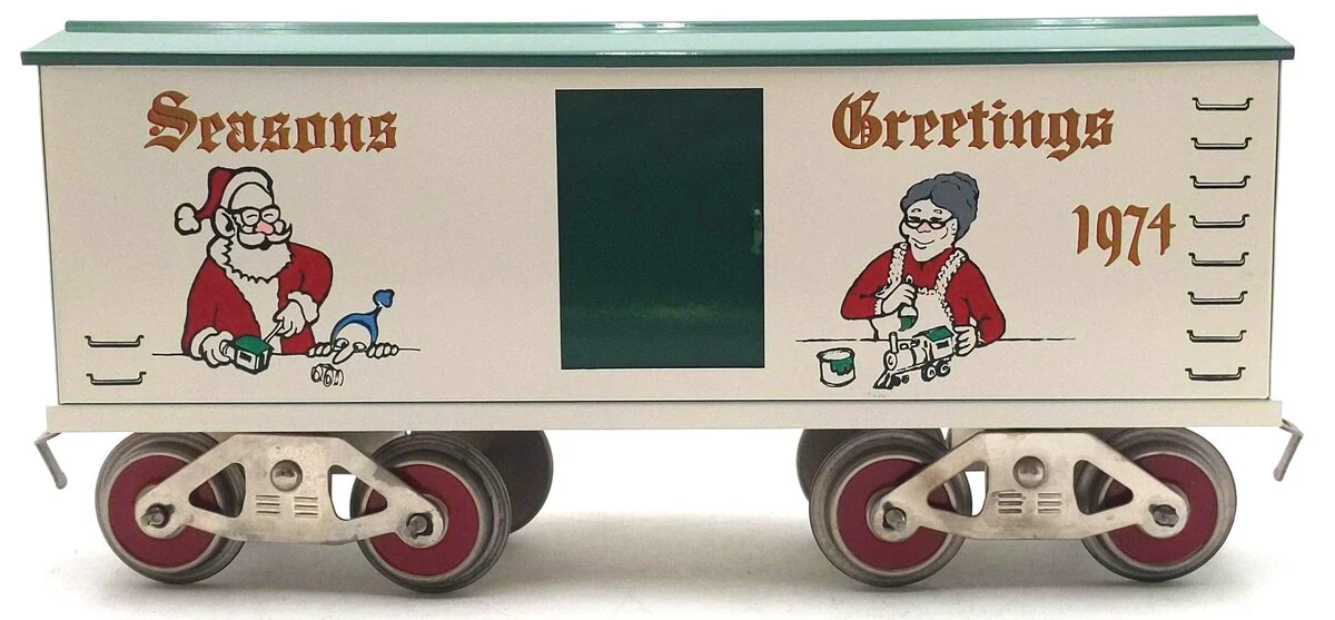 McCoy Standard Gauge "Seasons Greetings 1974" Christmas Boxcar EX/Box - Image 4