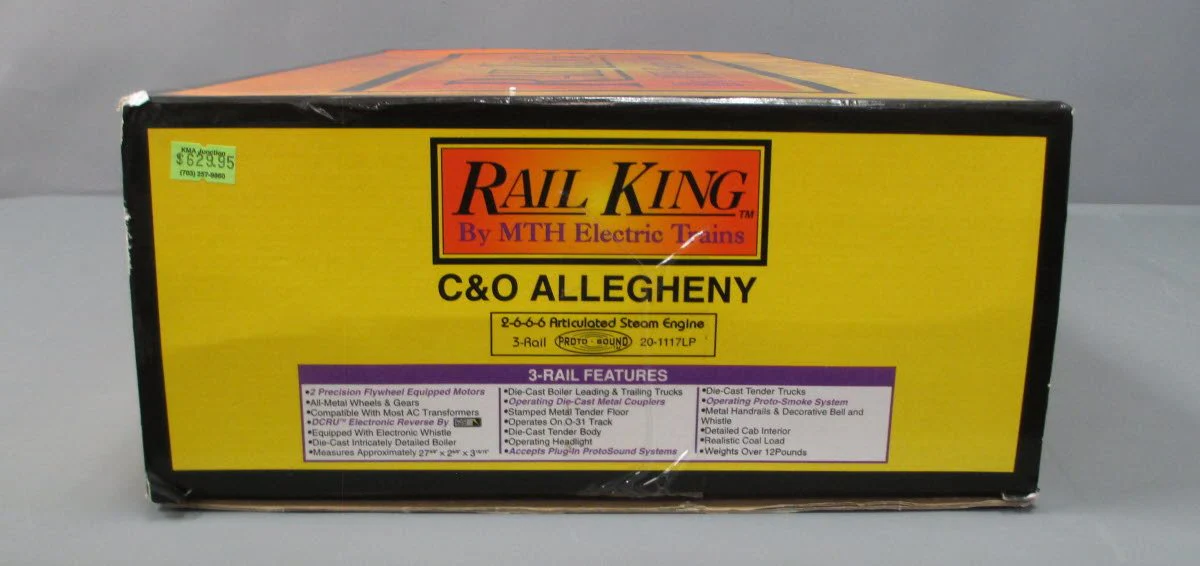 MTH 20-1117-1 O C&O ALLEGHENY 2-6-6-6 Steam Locomotive & Tender #1604 w/PS1 LN/Box - Image 7