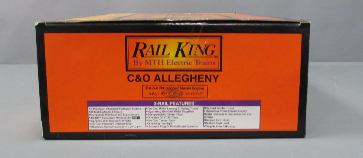 MTH 20-1117-1 O C&O ALLEGHENY 2-6-6-6 Steam Locomotive & Tender #1604 w/PS1 LN/Box - Image 8