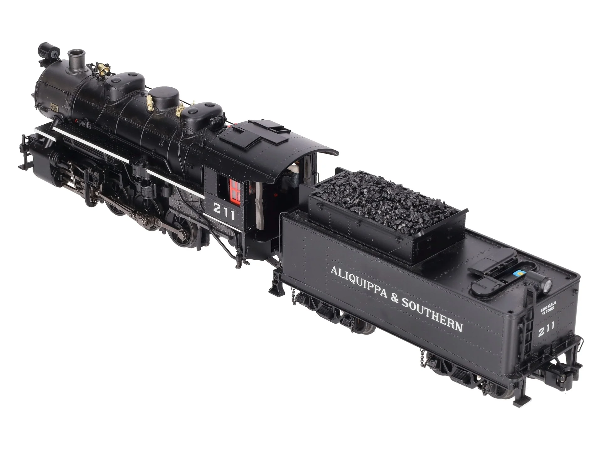 MTH 20-3232-1 O Aliquippa & Southern 0-8-0 USRA Steam Engine w/PS2 #211 EX/Box - Image 7