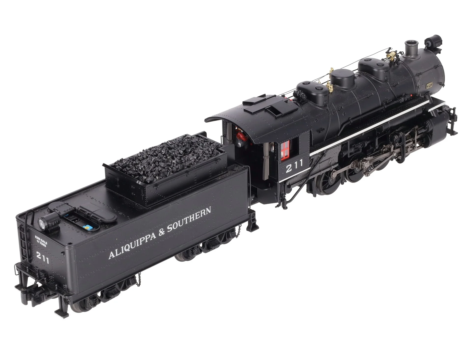 MTH 20-3232-1 O Aliquippa & Southern 0-8-0 USRA Steam Engine w/PS2 #211 EX/Box - Image 9