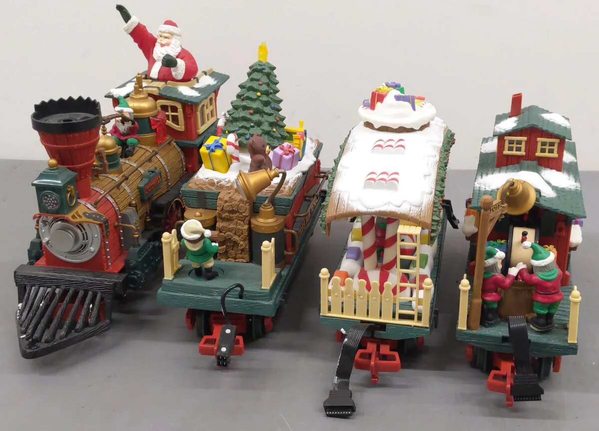 New Bright 384 Christmas Holiday Express G Gauge Steam Starter Train Set VG/Box - Image 5