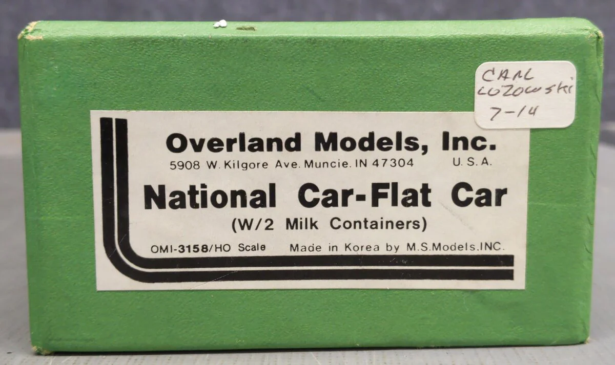 Overland OMI-3158 HO BRASS Renken's Milk & Cream National Car Flatcar w/2 Cont. VG/Box - Image 5